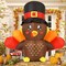 GOOSH 5 FT Tall Thanksgiving Inflatables Turkey Baby in Hat with Built-in LEDs
